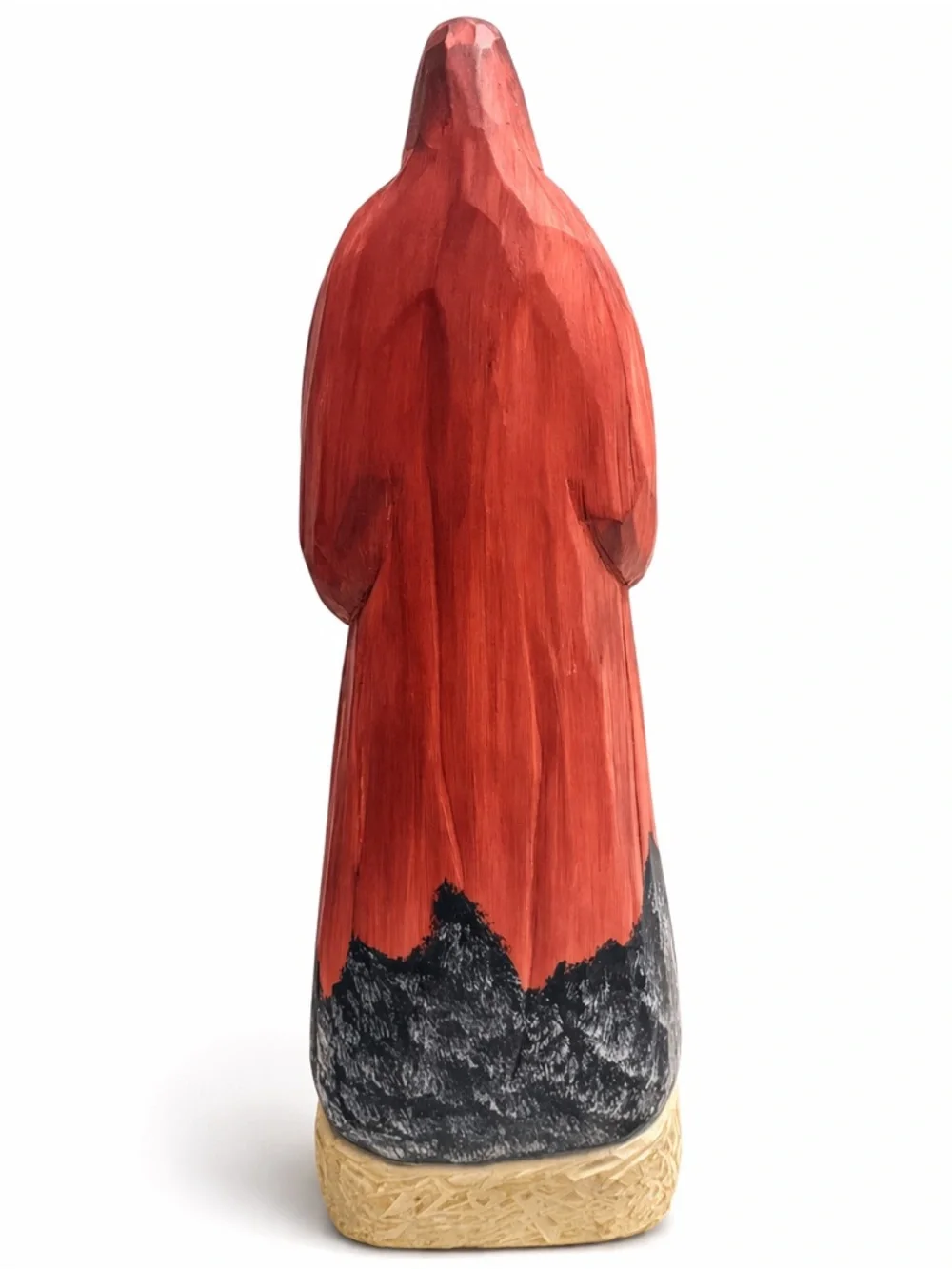 Carved Wood Look Santa Figurine 14” Resin Rustic Folk Art Christmas Decor